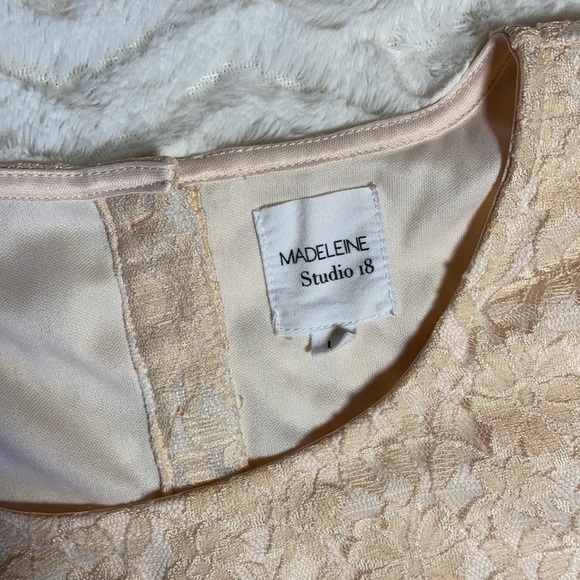 CLOSING SALE Lace Dress with Sheer Short Sleeves - Picture 3 of 6